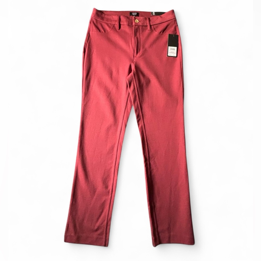 Jones New York Signature Slim Fit Pants Bordeaux Red Size 6 NWT Stretch